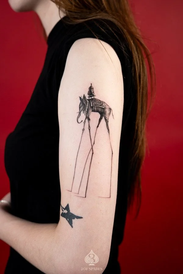 Salvador Dalí’s Elephant Art Tattoo