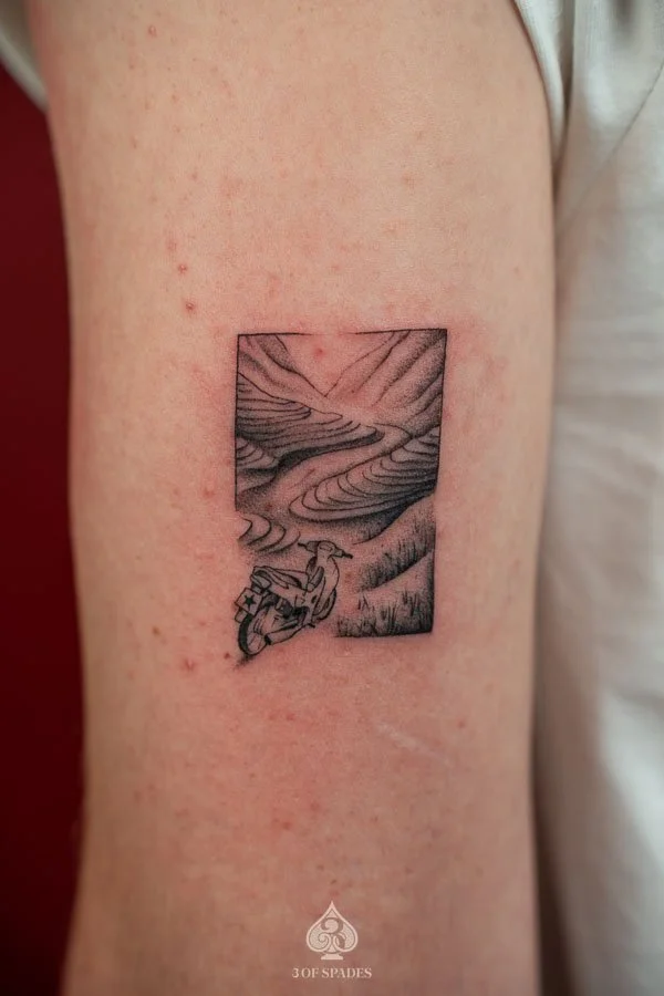 Scooter and Ha Giang Tattoo | 3 of Spades Hanoi