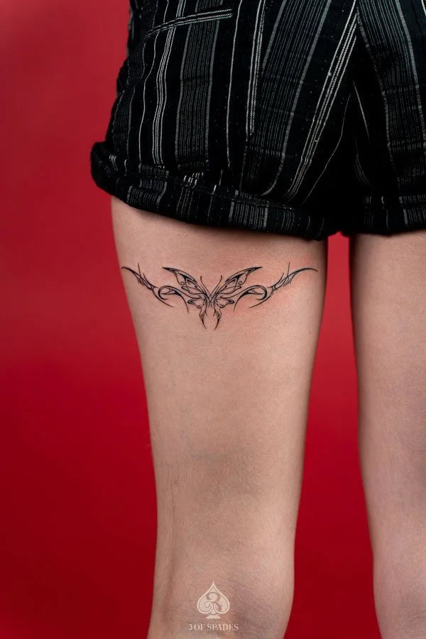 Sigilism Butterfly Hamstrings Tattoo