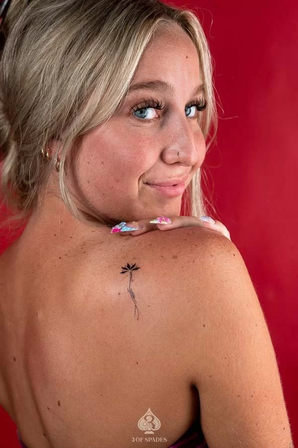 Small Fineline Flower Tattoo