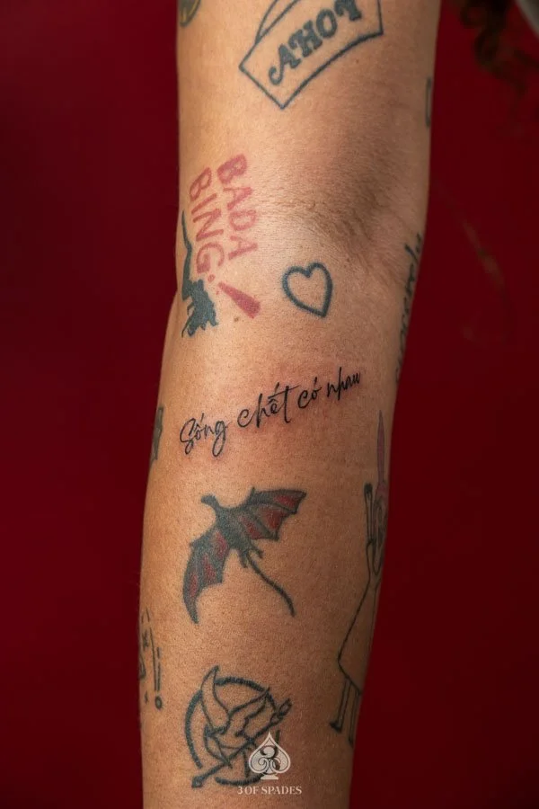 Song Chet Co Nhau Matching Tattoo | 3 of Spades