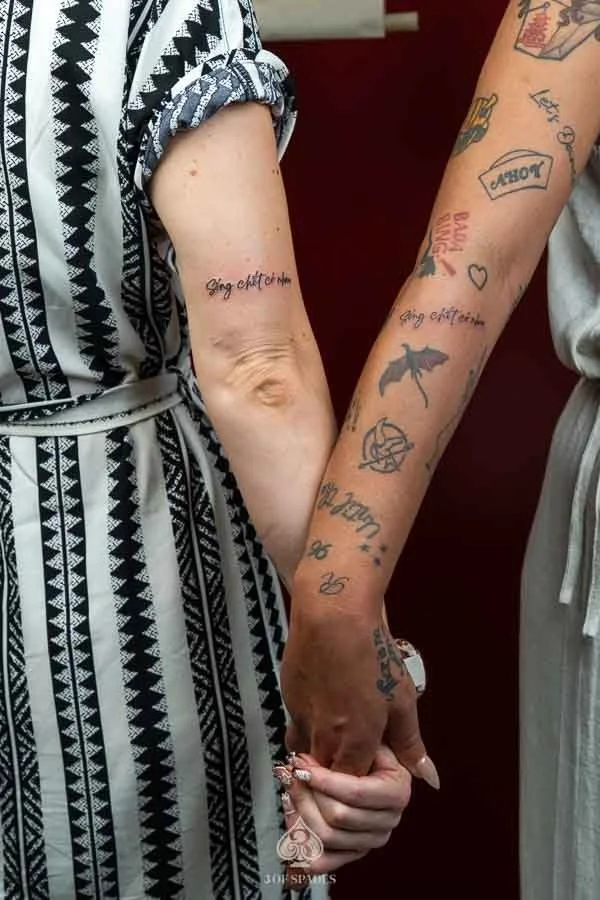 Song Chet Co Nhau Matching Tattoo | 3 of Spades