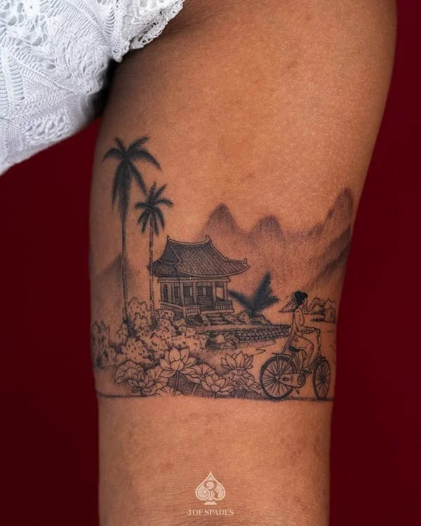 Vietnam Countryside Tattoo | 3 of Spades Hanoi