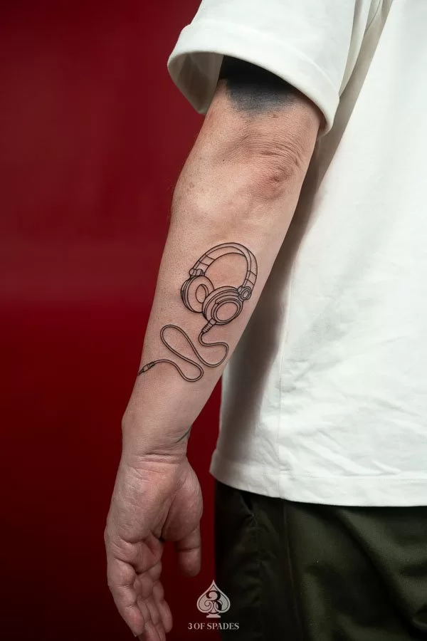 Fineline Headphone Tattoo