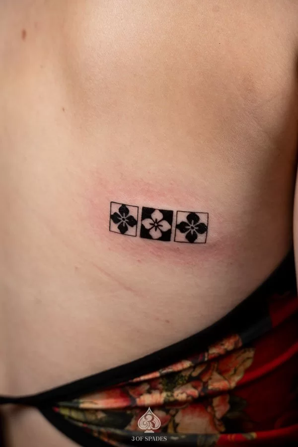 Floral Cement Tiles Tattoo