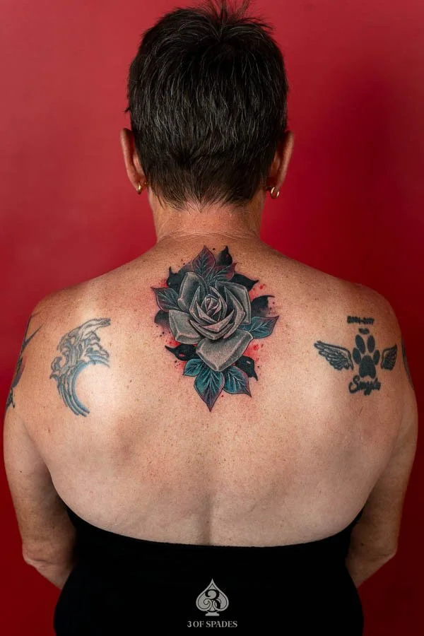 Black Rose Cover-Up Tattoo Designs | 3 of Spades Hanoi
