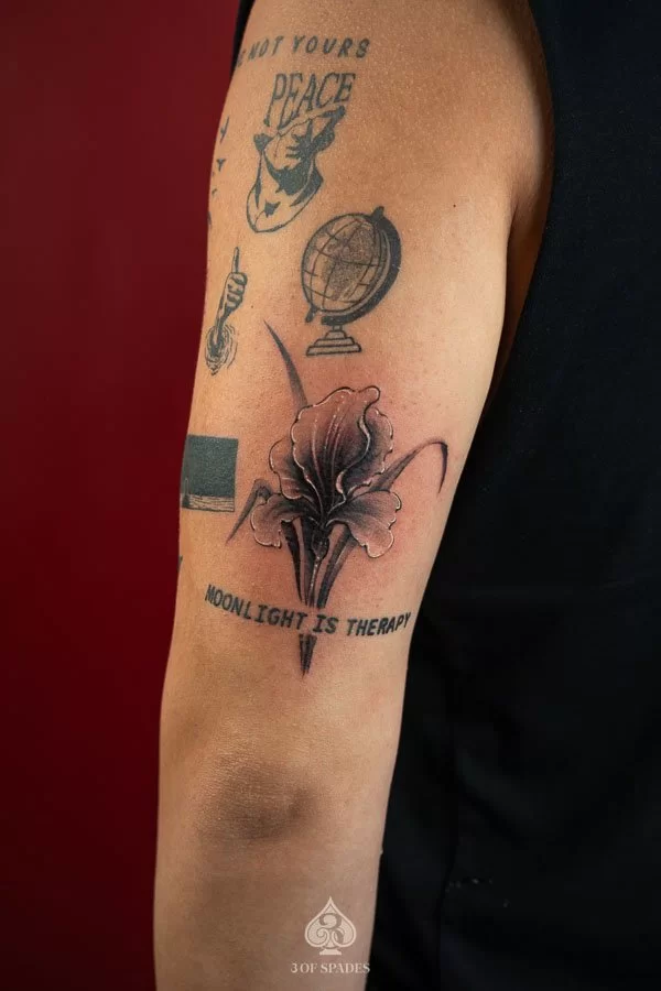 Iris Flower Tattoo Cover-Up