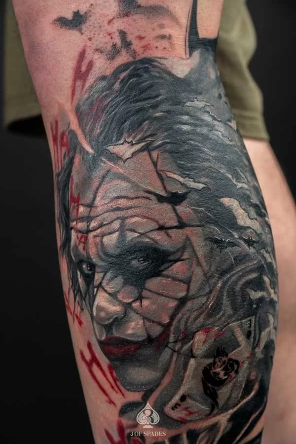 Batman and Joker Tattoo Cover-Up