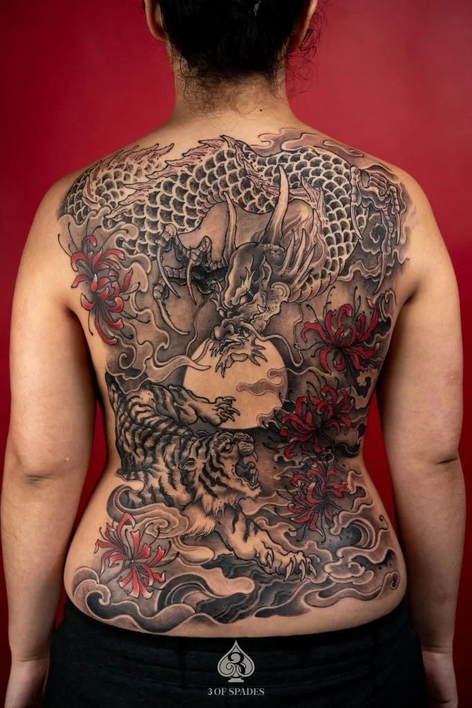 Oriental Dragon and Tiger Tattoo1