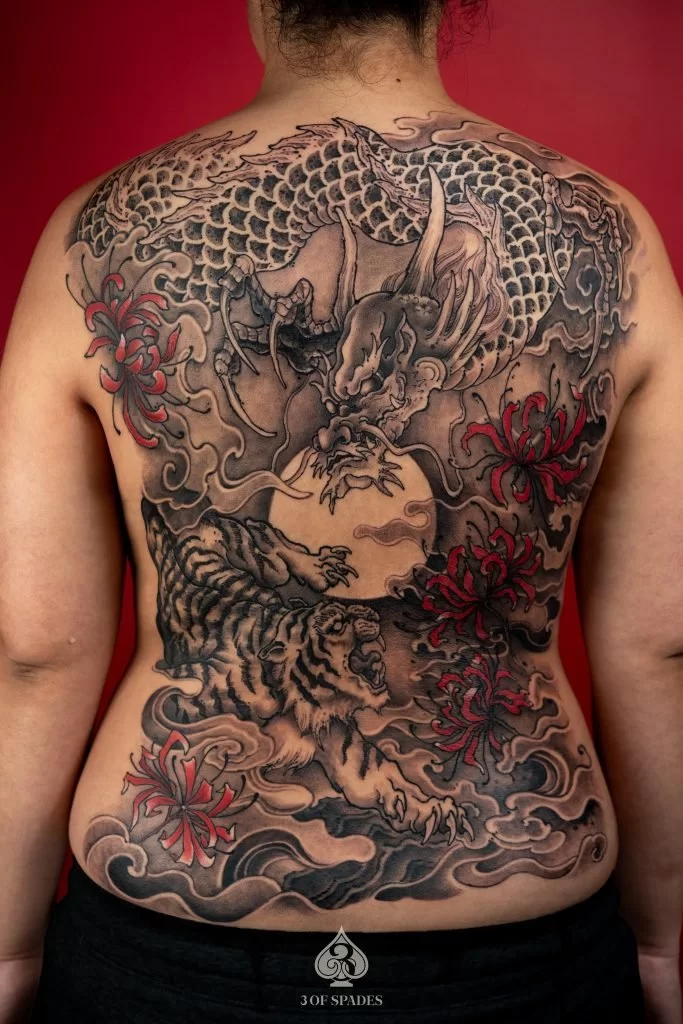 Oriental Dragon and Tiger Tattoo2
