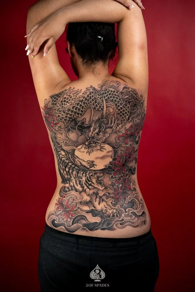 Oriental Dragon and Tiger Tattoo