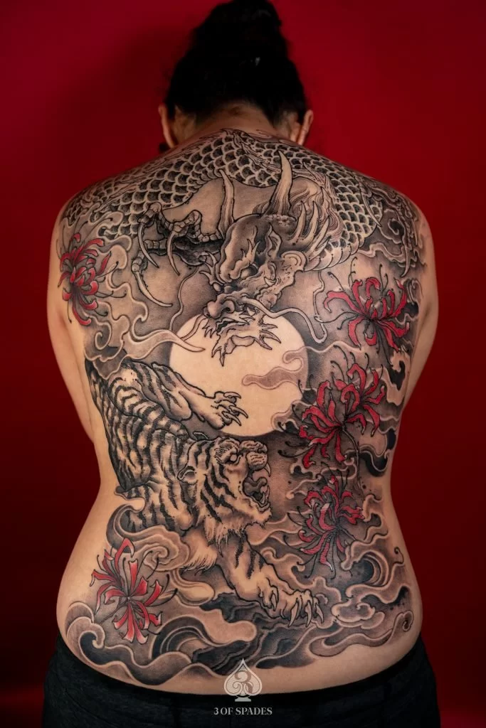 Oriental Dragon and Tiger Tattoo8