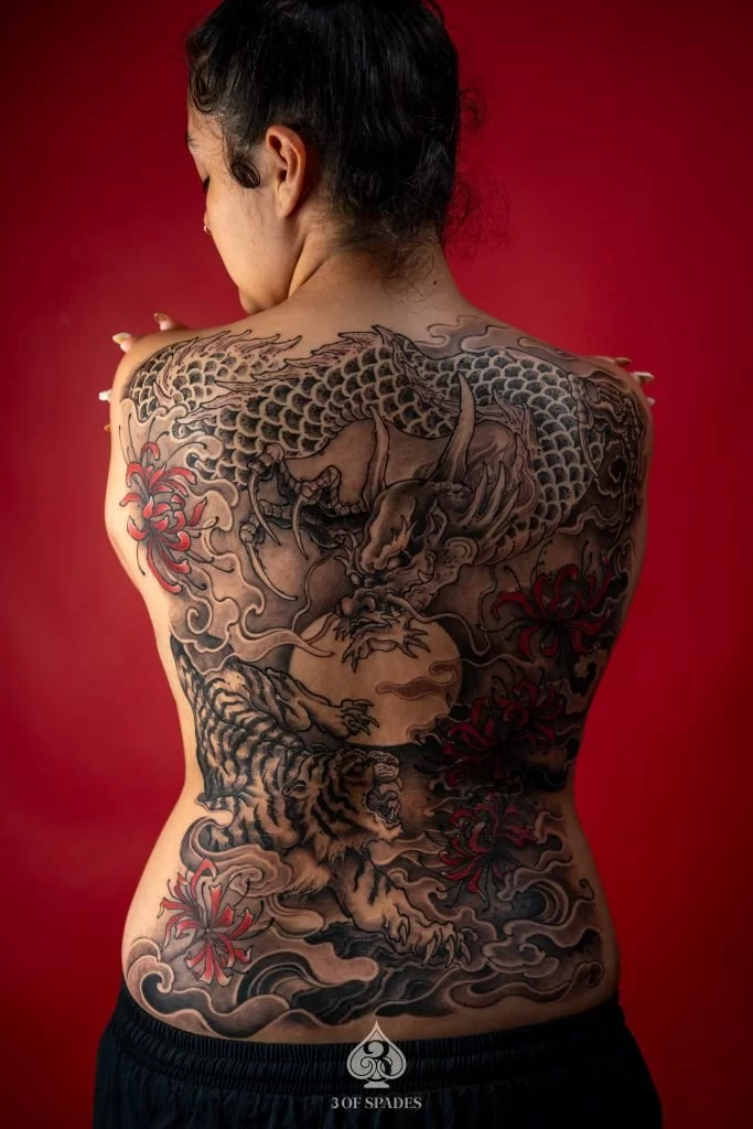 Oriental Dragon and Tiger Tattoo9