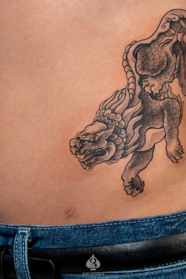 Qilin Tattoo_Hanoi 3 of Spades