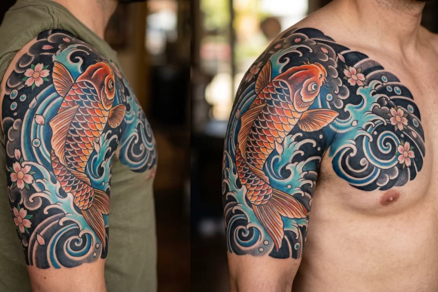 Traditional Koi Fish Tattoo.
