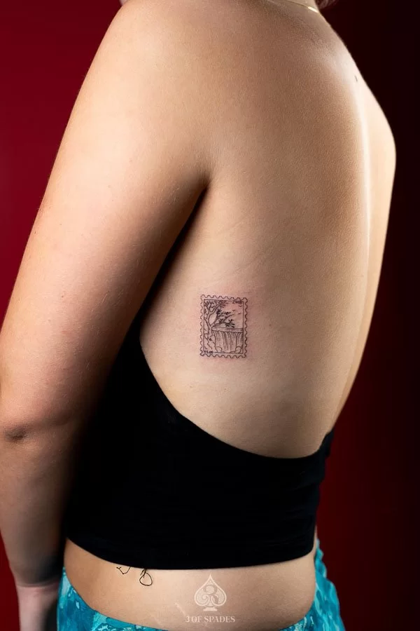 Waterfall Stamp Tattoo Designs | 3 of Spades Hanoi