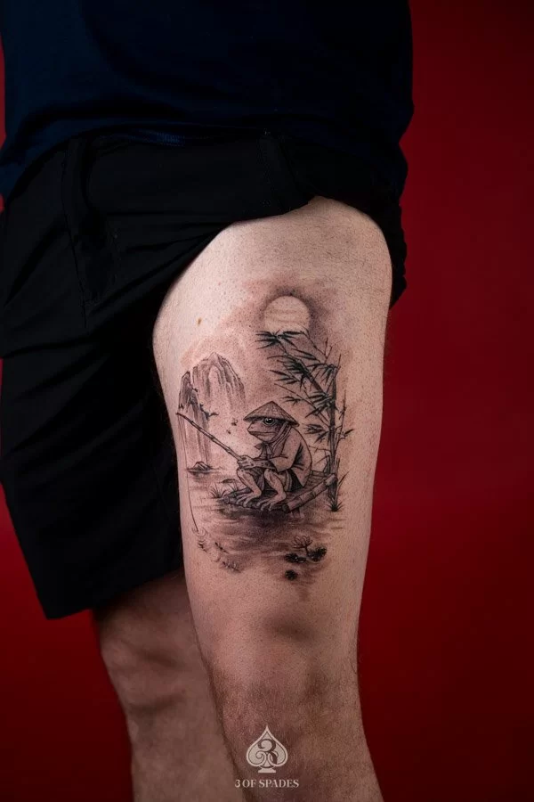 Vietnamese Fisherman Frog Tattoo