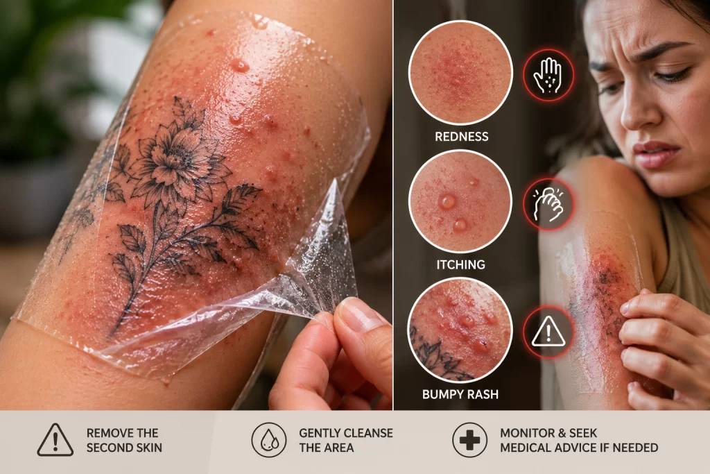 Allergic Reaction to Second Skin After a Tattoo, what to do