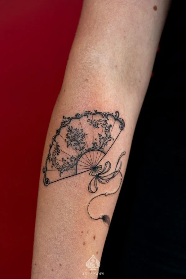 Gothic Flower Fan Tattoo