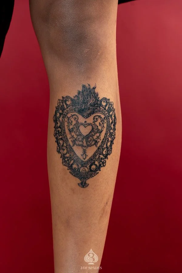 Gothic Heart Tattoo | 3 of Spades Hanoi Tattoo