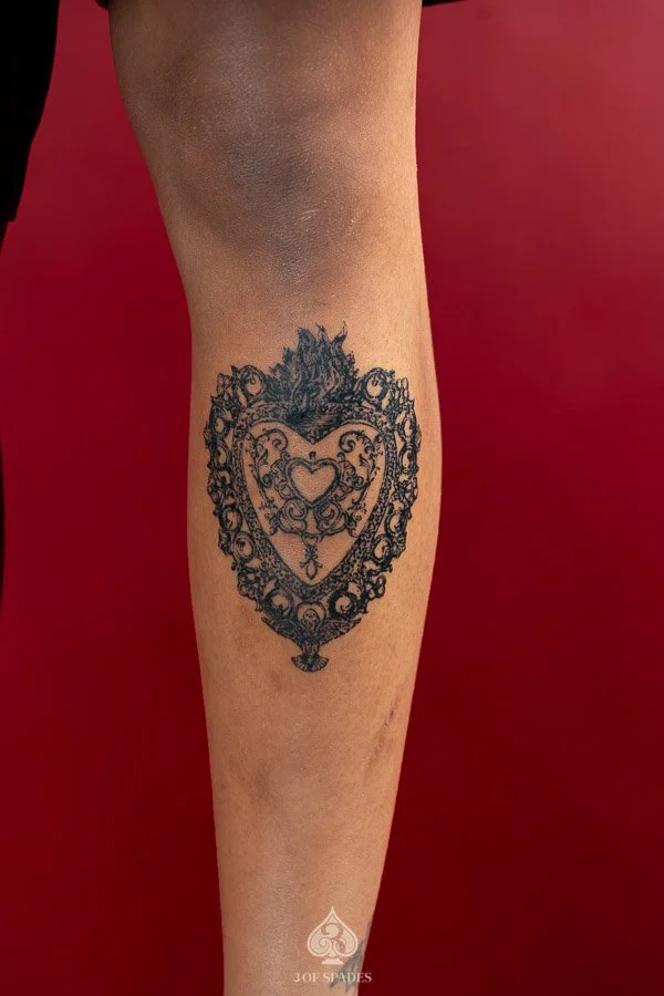 Gothic Heart Tattoo | 3 of Spades Hanoi Tattoo