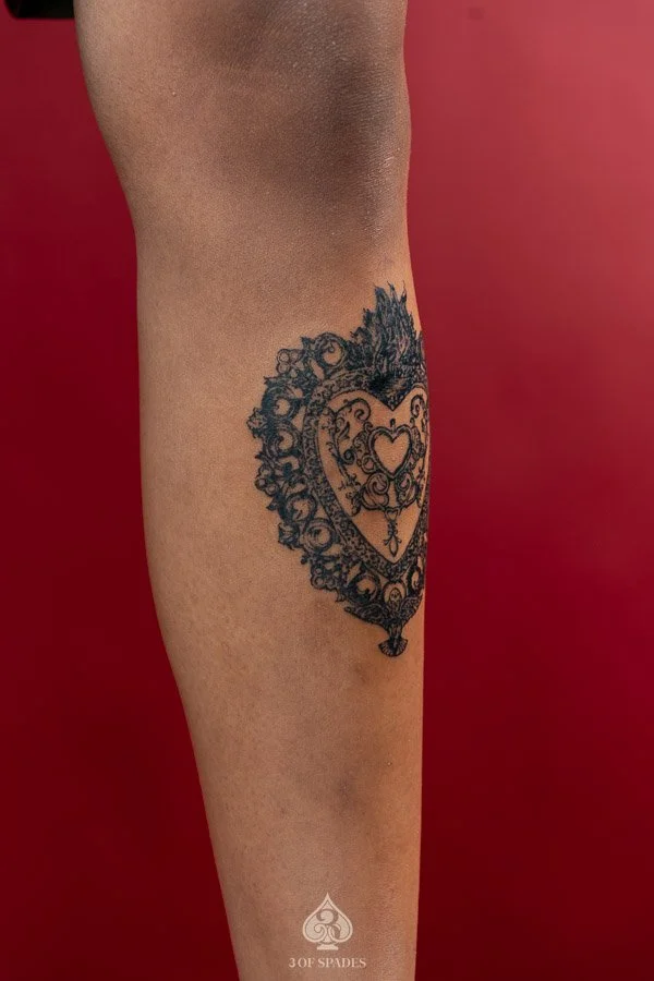 Gothic Heart Tattoo | 3 of Spades Hanoi Tattoo