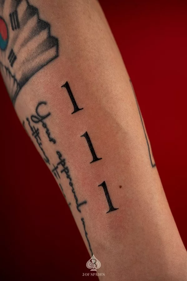 angel number 111 tattoo