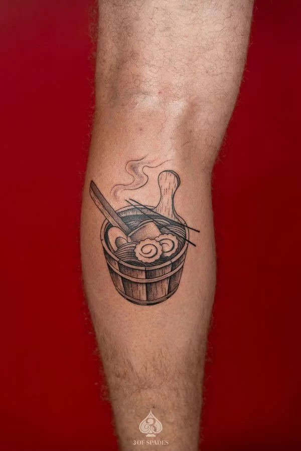 Ramen Bucket Illustrative Tattoo