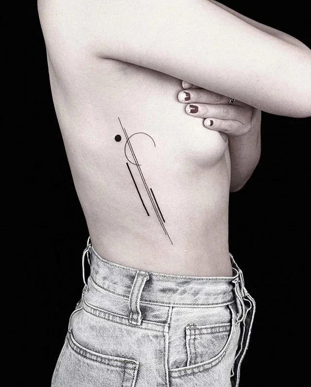 idea for Asemic Script side breast Tattoo 1