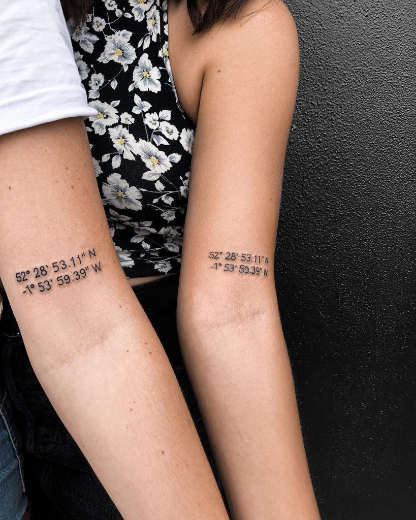 Coordinates couple tattoo idea
