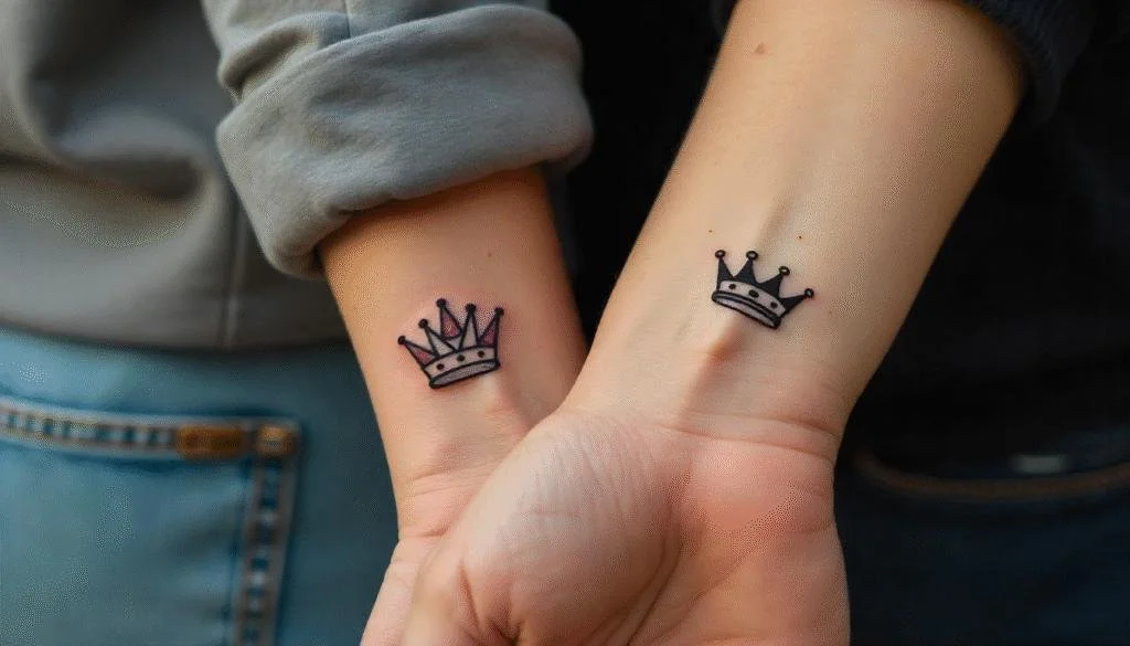 king and queen couple tattoo