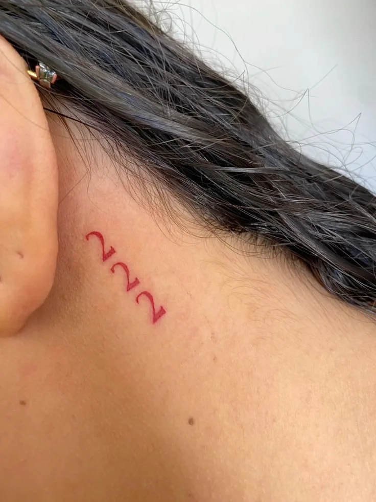 neck tattoo angel number sample