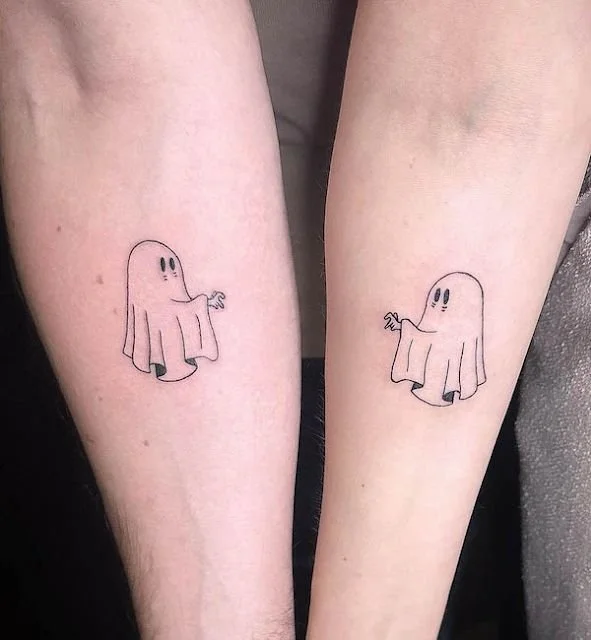matching ghost couple tattoo