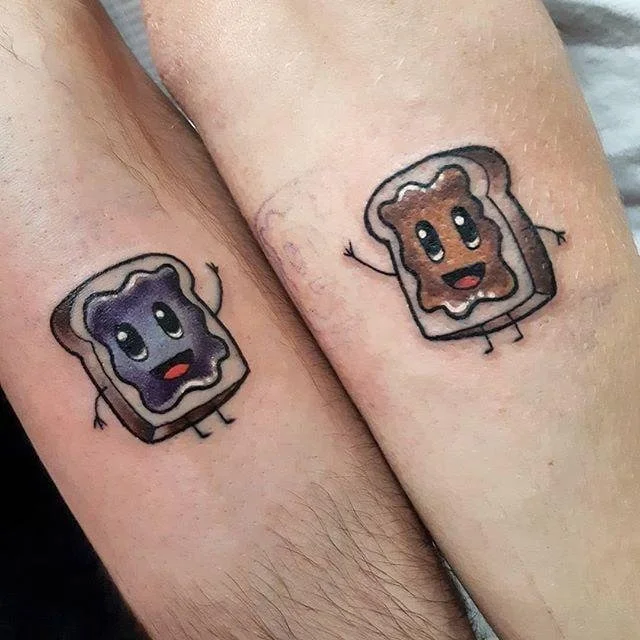 Peanut Butter and Jelly couple tattoo