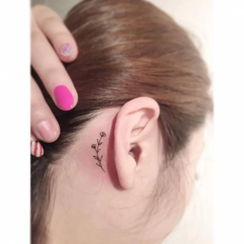 directly behind ear tattoo