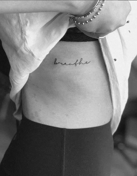 idea for side breast tattoo script