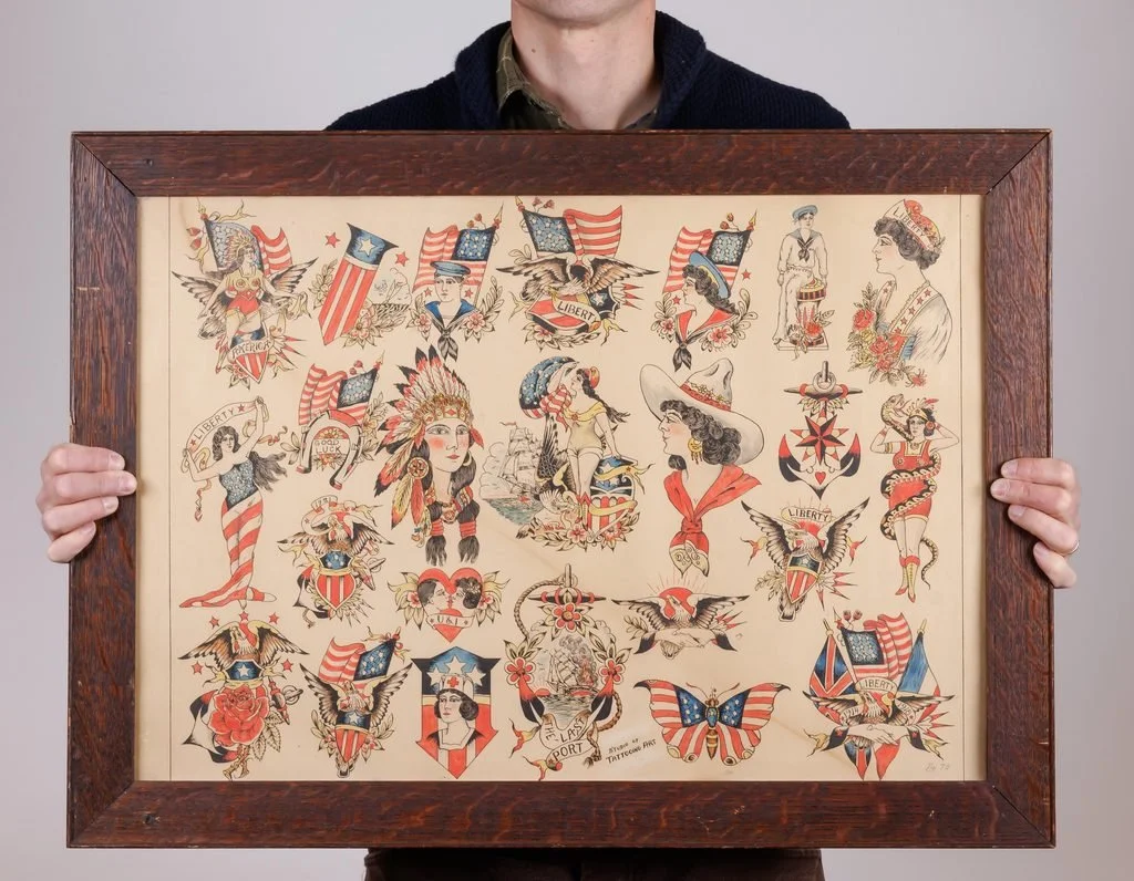 Tattoo flash became one of the most recognizable elements of American traditional tattoo culture.