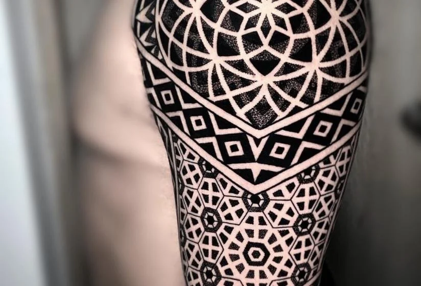 Blackwork Tattoo History illustrated  bold black ink