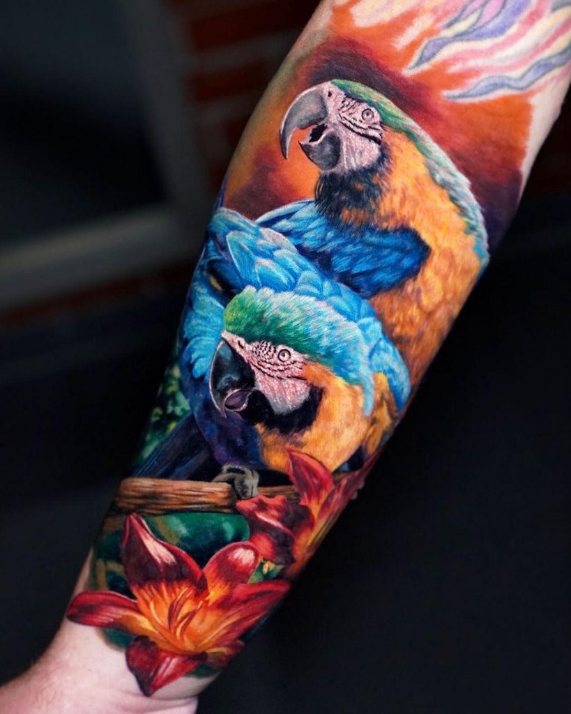 parrot Color Realism Tattoo