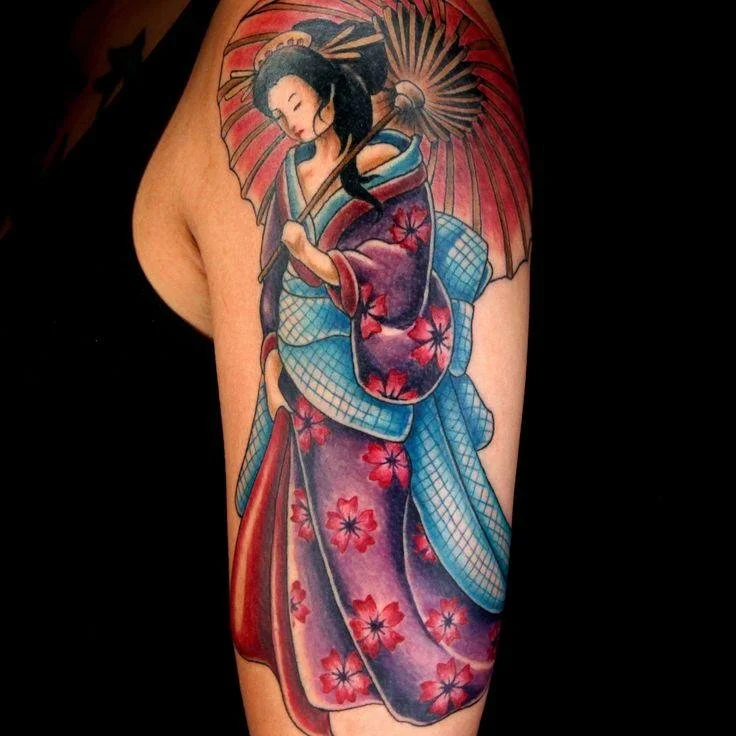 geisha tattoo on arm