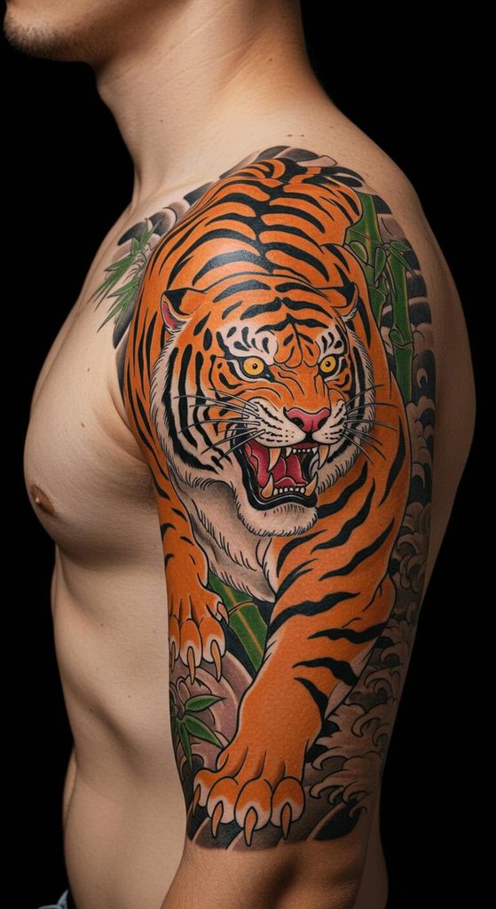 Japanese Tiger Tattoo | Orange Arm Tattoo