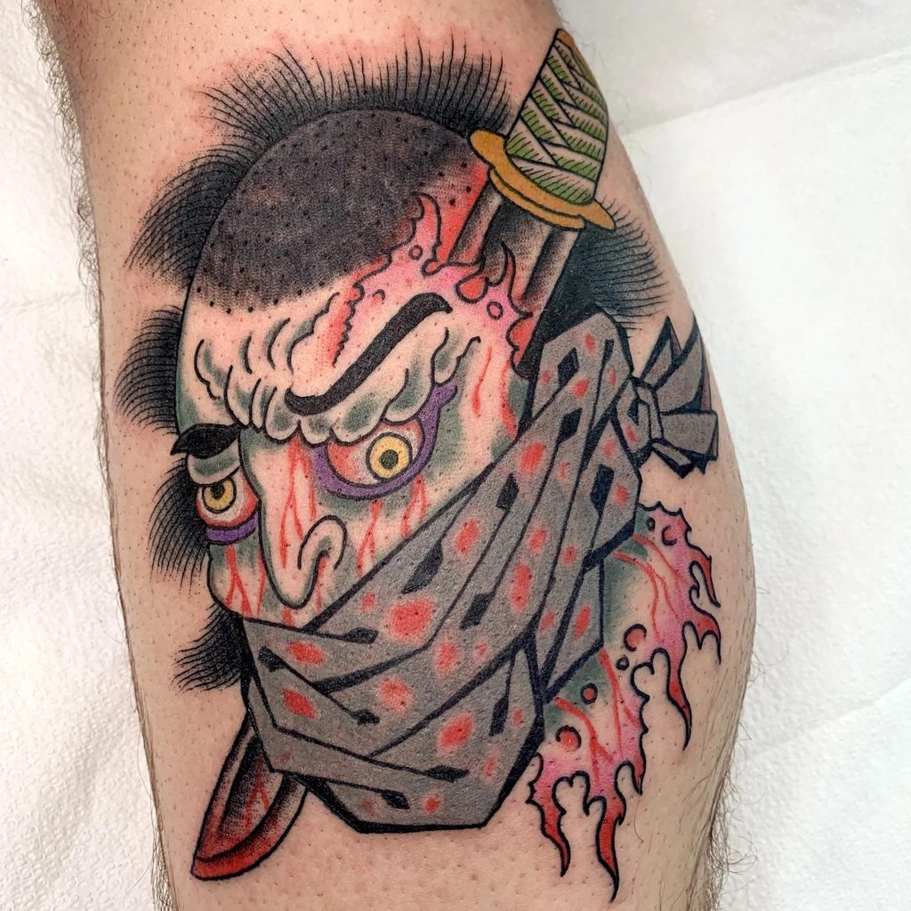 What Does a Namakubi Tattoo With Open Eyes Mean?