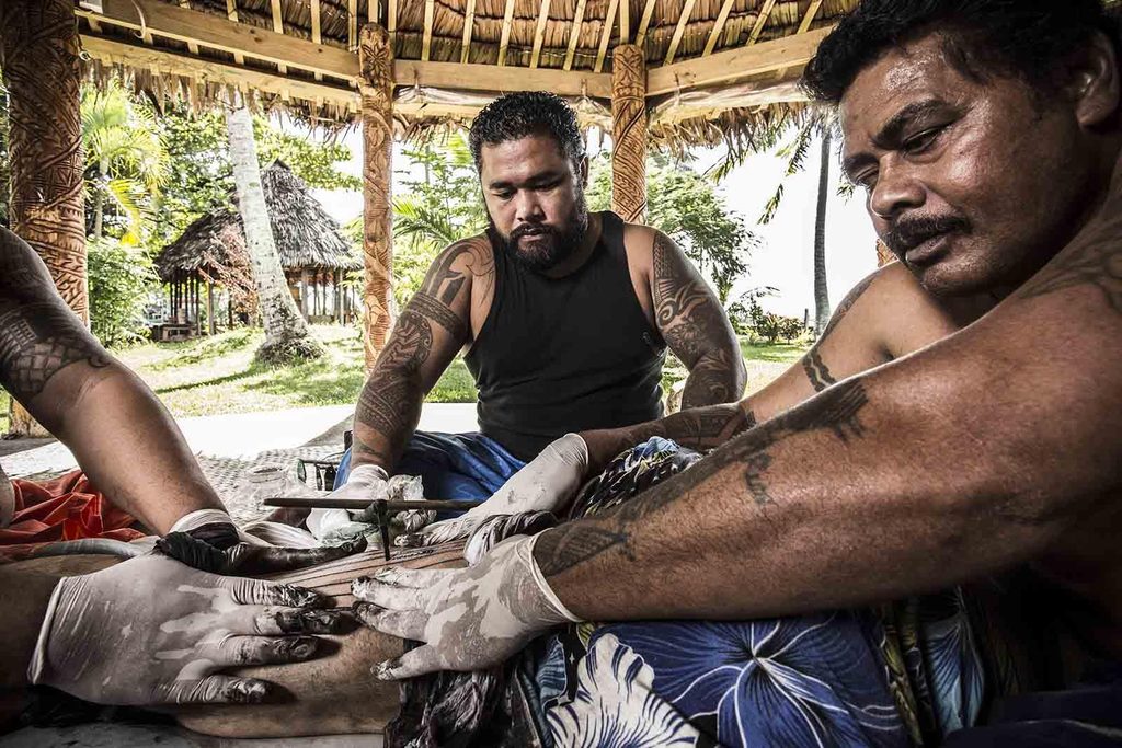 How Are Polynesian Blackwork Tattoo Designs Traditionally Created?