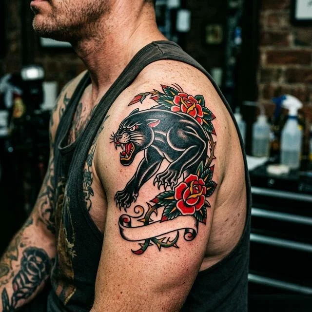 Realism tattoo | A traditional panther