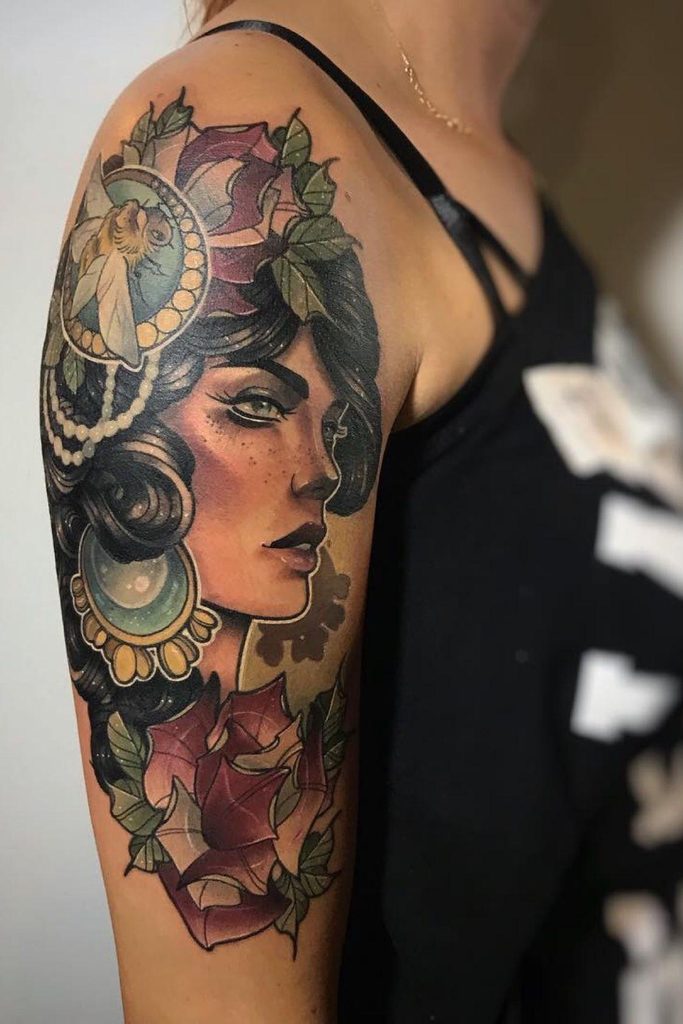 Can Realism Tattoo be mixed with Traditional Tattoo ?