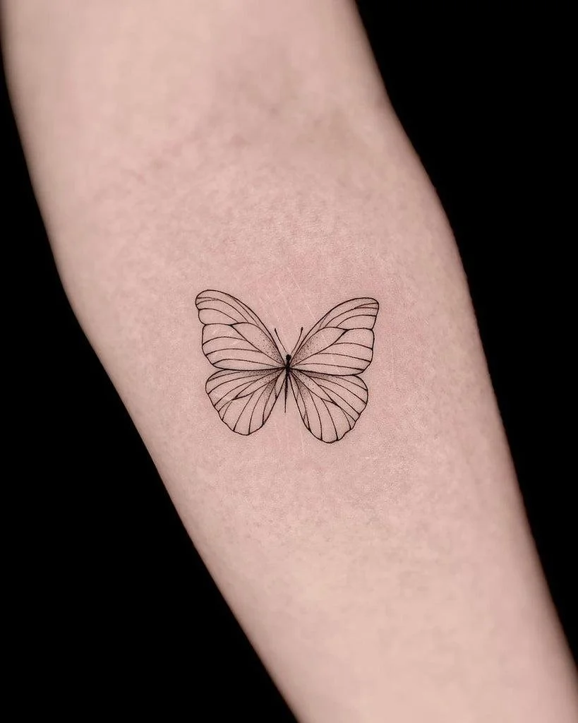 tattoo style Fine-line for delicate wings, watercolor for vibrant movement, or blackwork for graphic contrast.
