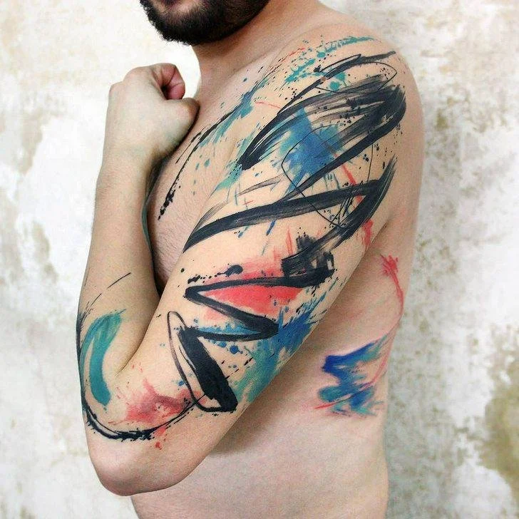 Watercolor Tattoo abstract design