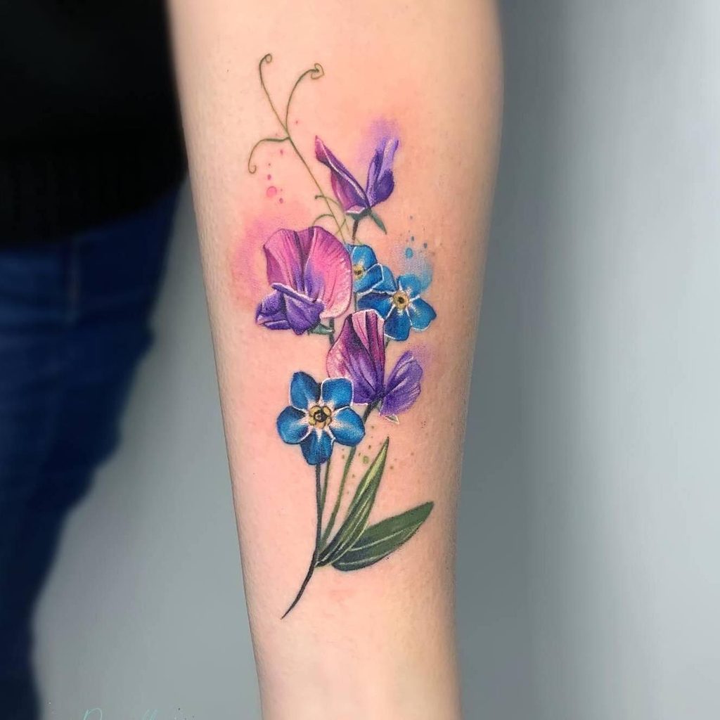 Botanical illustration Watercolor tattoo 