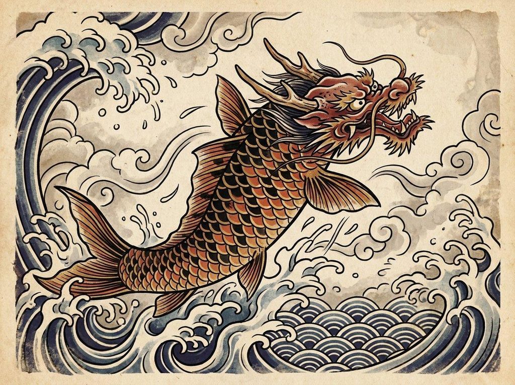ancient legend about japanese koi fish tattoo