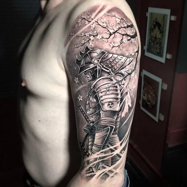 japanese samurai half sleeve tattoo
